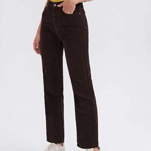 High waisted brown corduroy pants